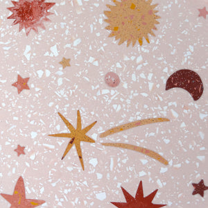 Large Apricot Pink Starry Terrazzo Tray