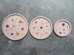 Large Apricot Pink Starry Terrazzo Tray