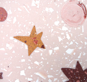 Small Apricot Pink Starry Terrazzo Tray