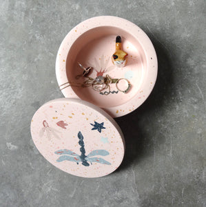 Pale Pink Dragonfly Terrazzo Box