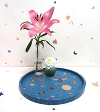 Load image into Gallery viewer, Large Blue Bugs and Stars Terrazzo Tray
