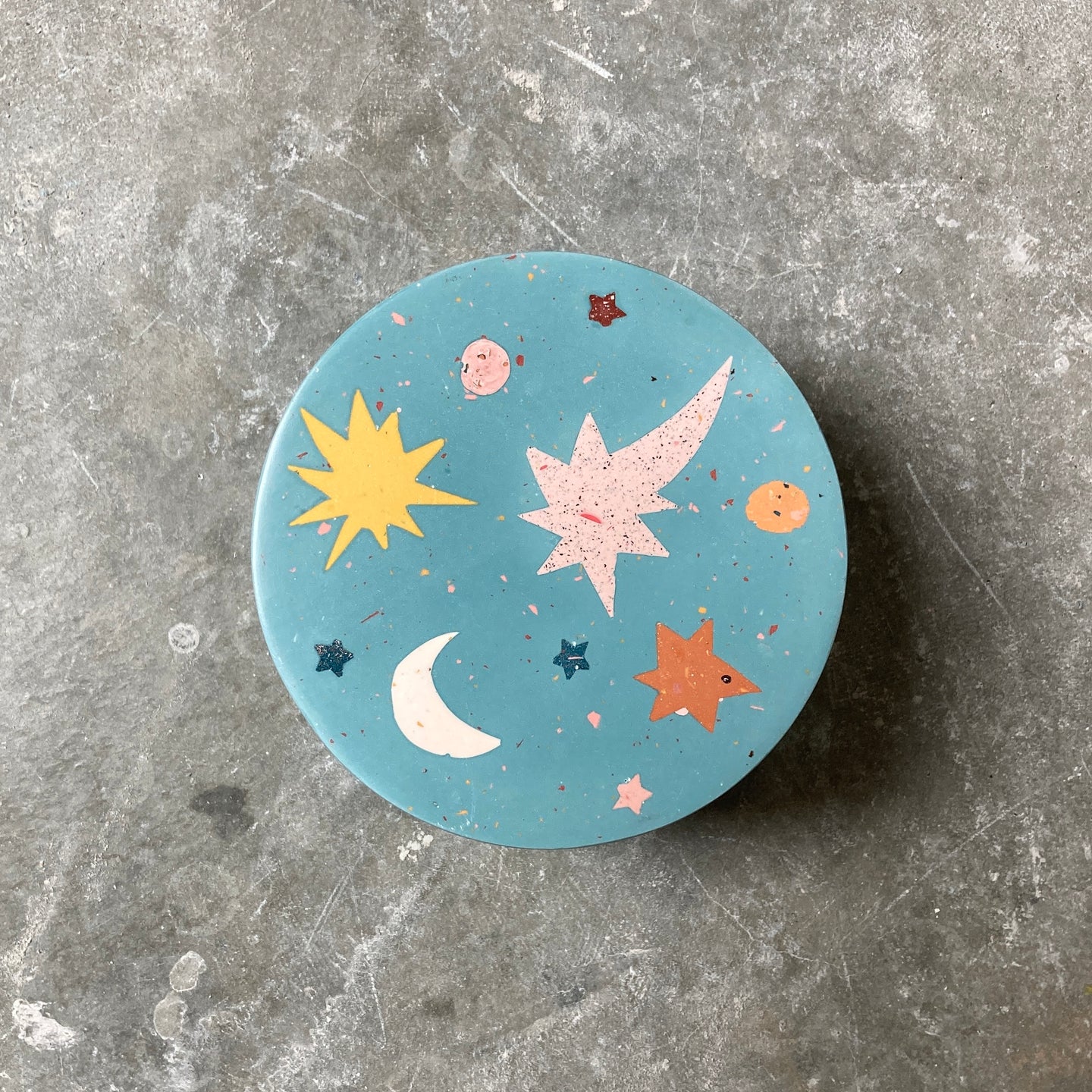 Teal Starry Terrazzo Box