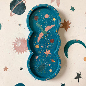 Small Blue Bugs and Stars Terrazzo Tray