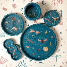 Load image into Gallery viewer, Small Blue Bugs and Stars Terrazzo Tray
