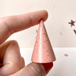 Small Pink Terrazzo Jewelry Cone