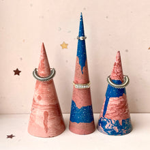 Load image into Gallery viewer, Tall Pink and Blue Terrazzo Jewelry Cone
