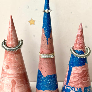 Tall Pink and Blue Terrazzo Jewelry Cone