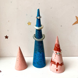 Tall Blue Terrazzo Jewelry Cone