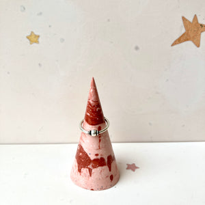 Medium Pink and Terracotta Jewelry Cone