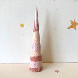 Tall Terracotta and Pink Terrazzo Jewelry Cone