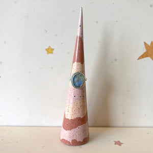 Tall Terracotta and Pink Terrazzo Jewelry Cone