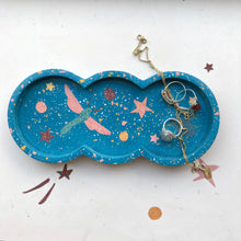 Load image into Gallery viewer, Small Blue Bugs and Stars Terrazzo Tray
