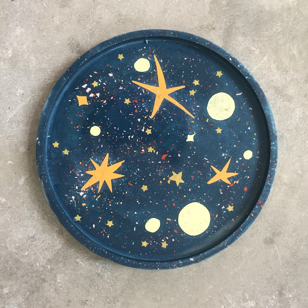 Large Blue Galaxy Terrazzo Tray